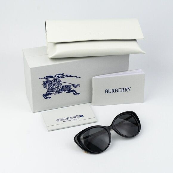 Burberry Women Sunglasses Black Grey Cat Eye BE4407 385387 NEW AUTHENTIC main image 9